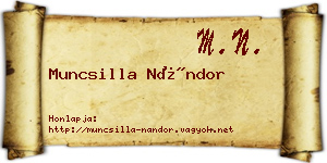 Muncsilla Nándor névjegykártya